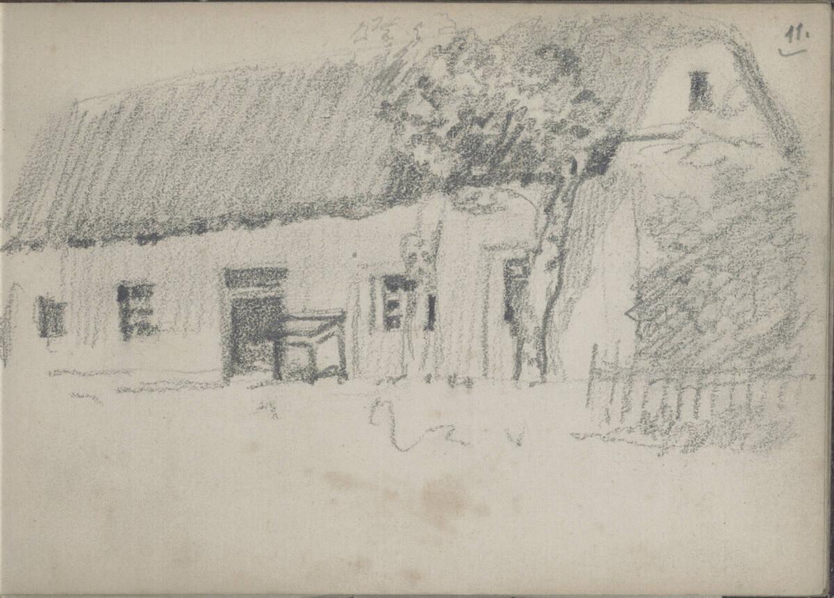 Emerich Alexius Swoboda, Skizze eines Bauernhauses, Inv. Nr.: 30306/11r