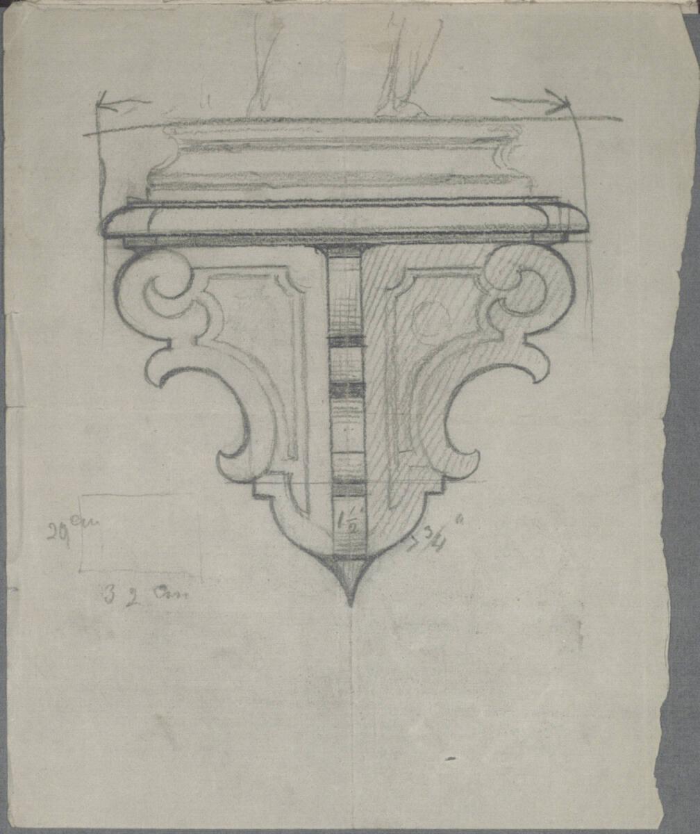 Emerich Alexius Swoboda, Architekturdetail mit Abmessungen, Inv. Nr.: 30306/vor15