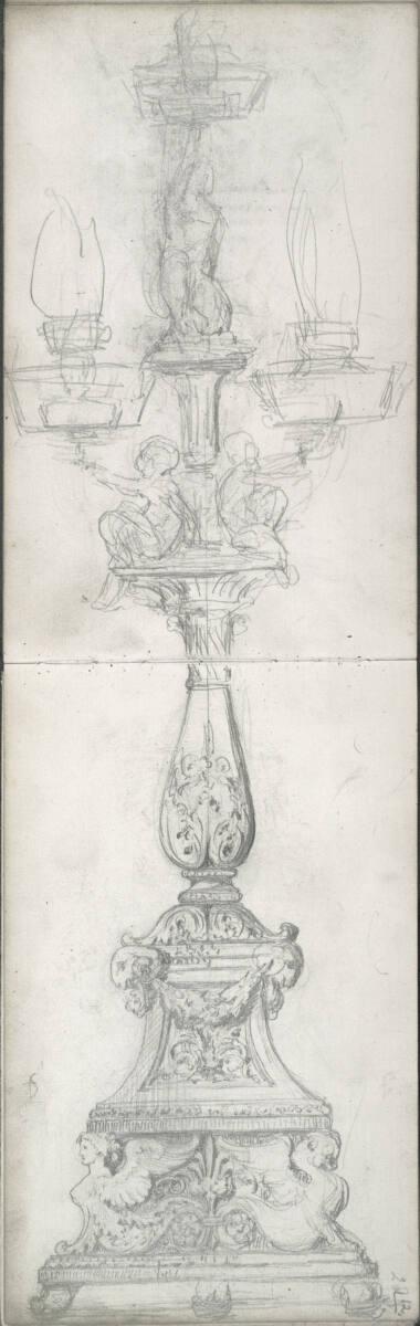 Emerich Alexius Swoboda, Studie eines Leuchters, Inv. Nr.: 30303/11v-12r