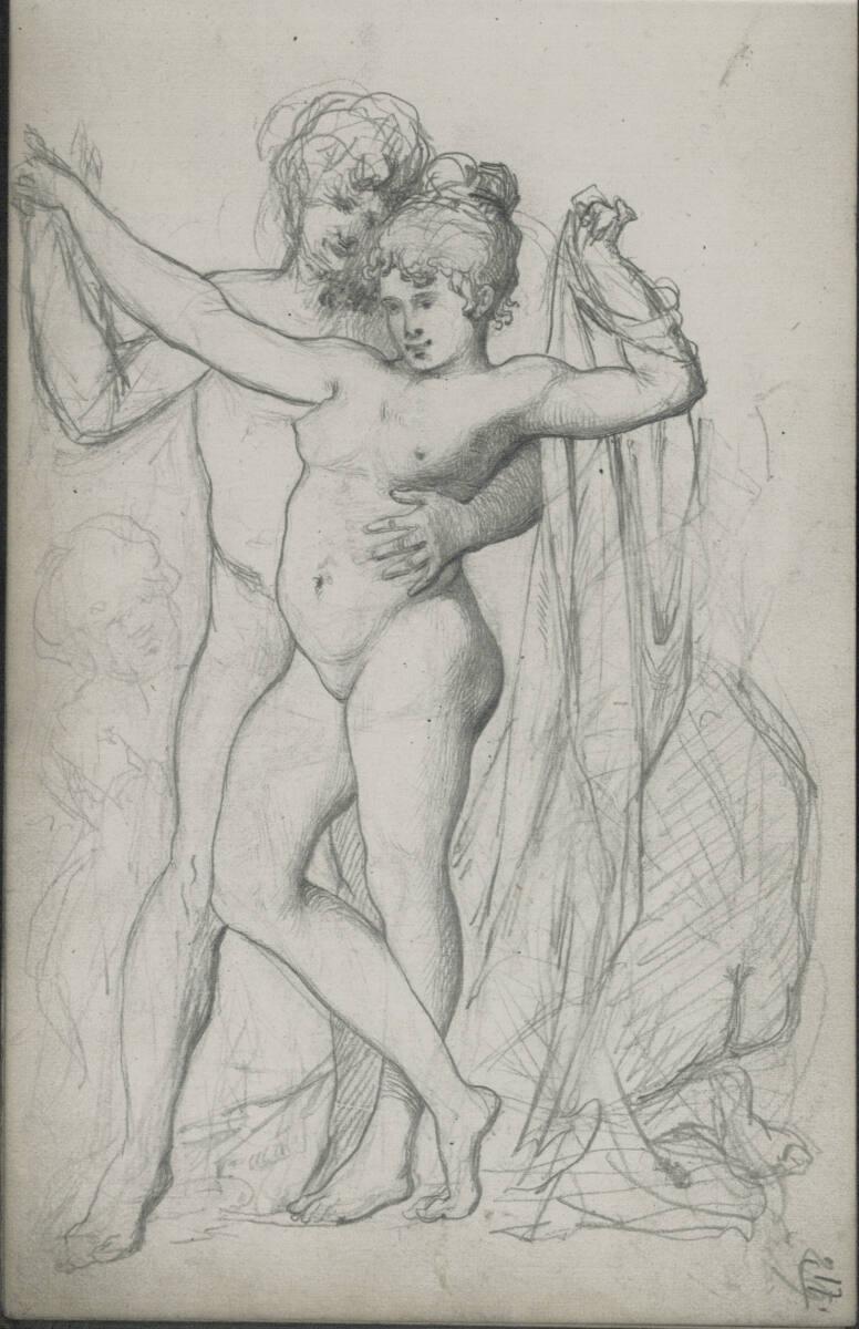 Emerich Alexius Swoboda, Figurenskizze und Figurenstudie eines Paares, Inv. Nr.: 30303/17r