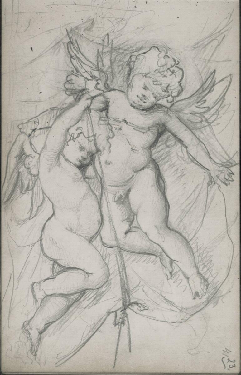 Emerich Alexius Swoboda, Figurenskizzen (Putti), Inv. Nr.: 30303/23r