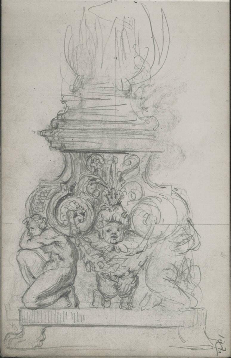 Emerich Alexius Swoboda, Detailstudie eines Leuchters, Inv. Nr.: 30303/7r