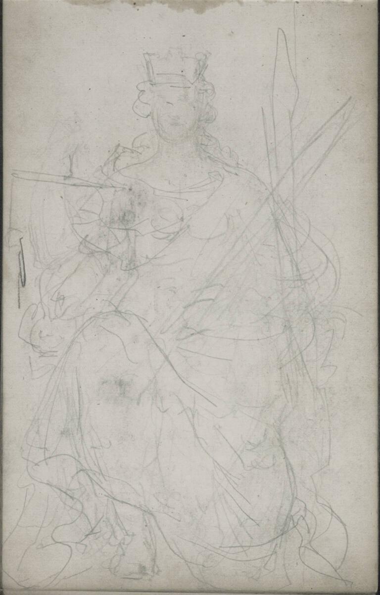 Emerich Alexius Swoboda, Figurenskizze mit Schwert und Krone (König David?), Inv. Nr.: 30303/47…