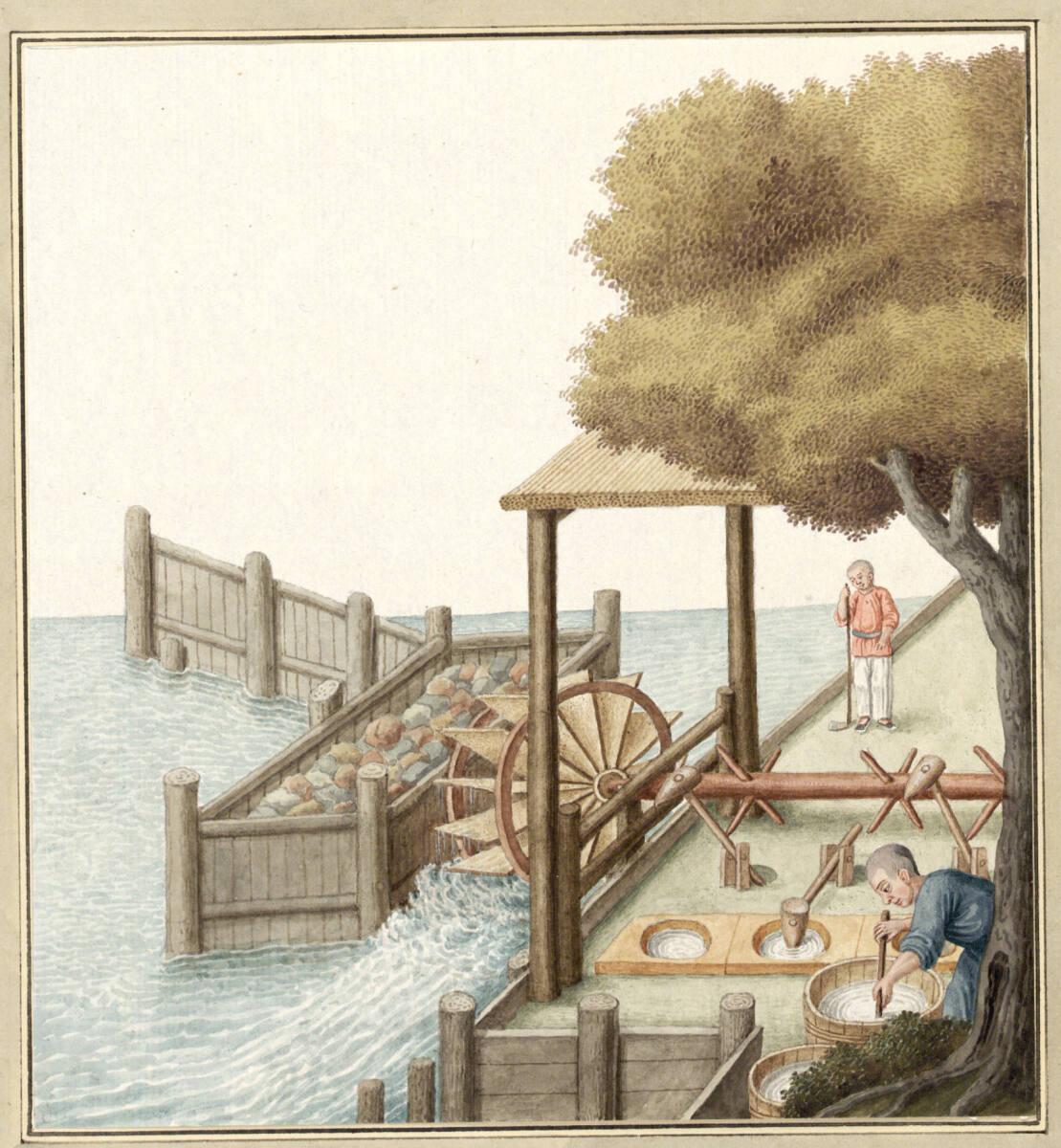 Anonym, Eine Stampfmühle und zwei Personen, Inv. Nr.: 13823