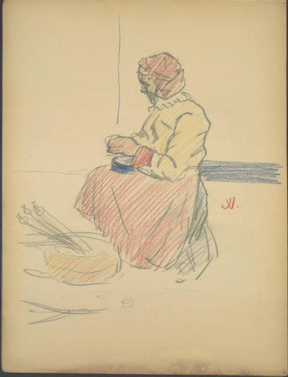 Sitzende Frau bei der Arbeit, Joža Uprka, 1917