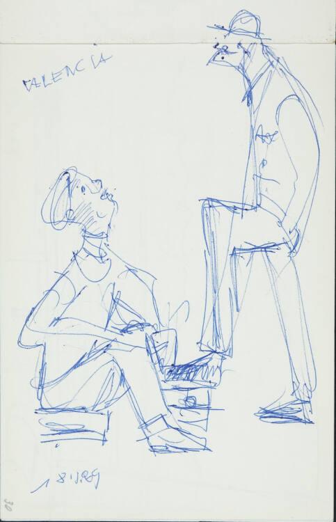 Carry Hauser, Skizze eines Schuhputzers in Valencia, Inv. Nr.: 36007/1/30