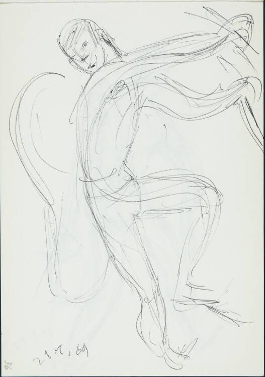 Carry Hauser, Figurenstudie an Deck eines Bootes, Inv. Nr.: 36007/1/36
