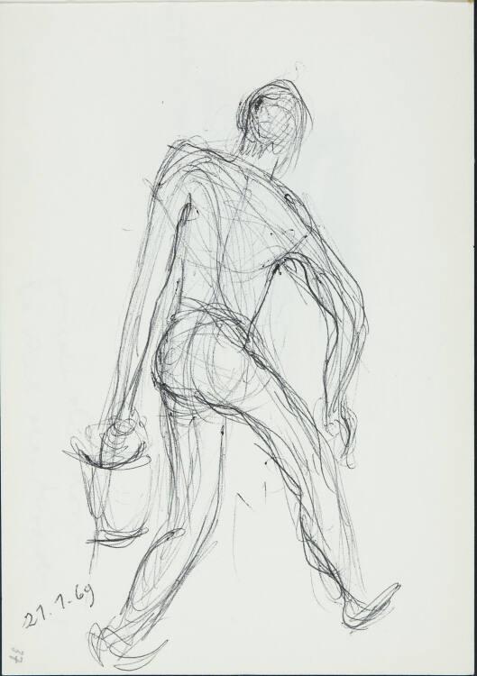 Carry Hauser, Figurenstudie an Deck eines Bootes, Inv. Nr.: 36007/1/37