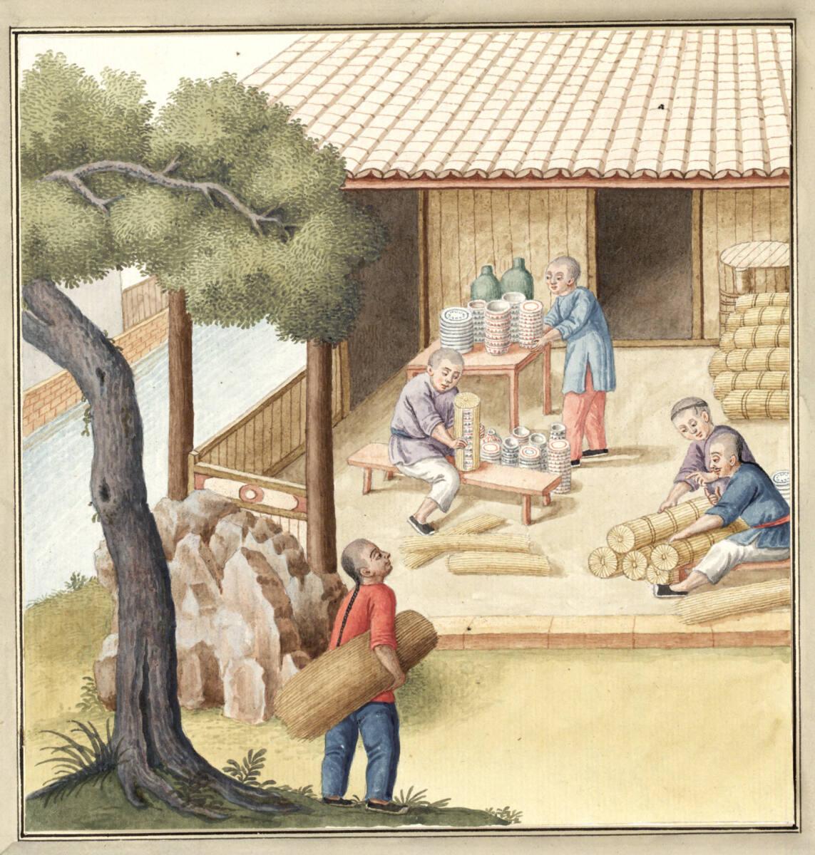 Anonym, Verpackung der Ware in Rohr, Inv. Nr.: 13844