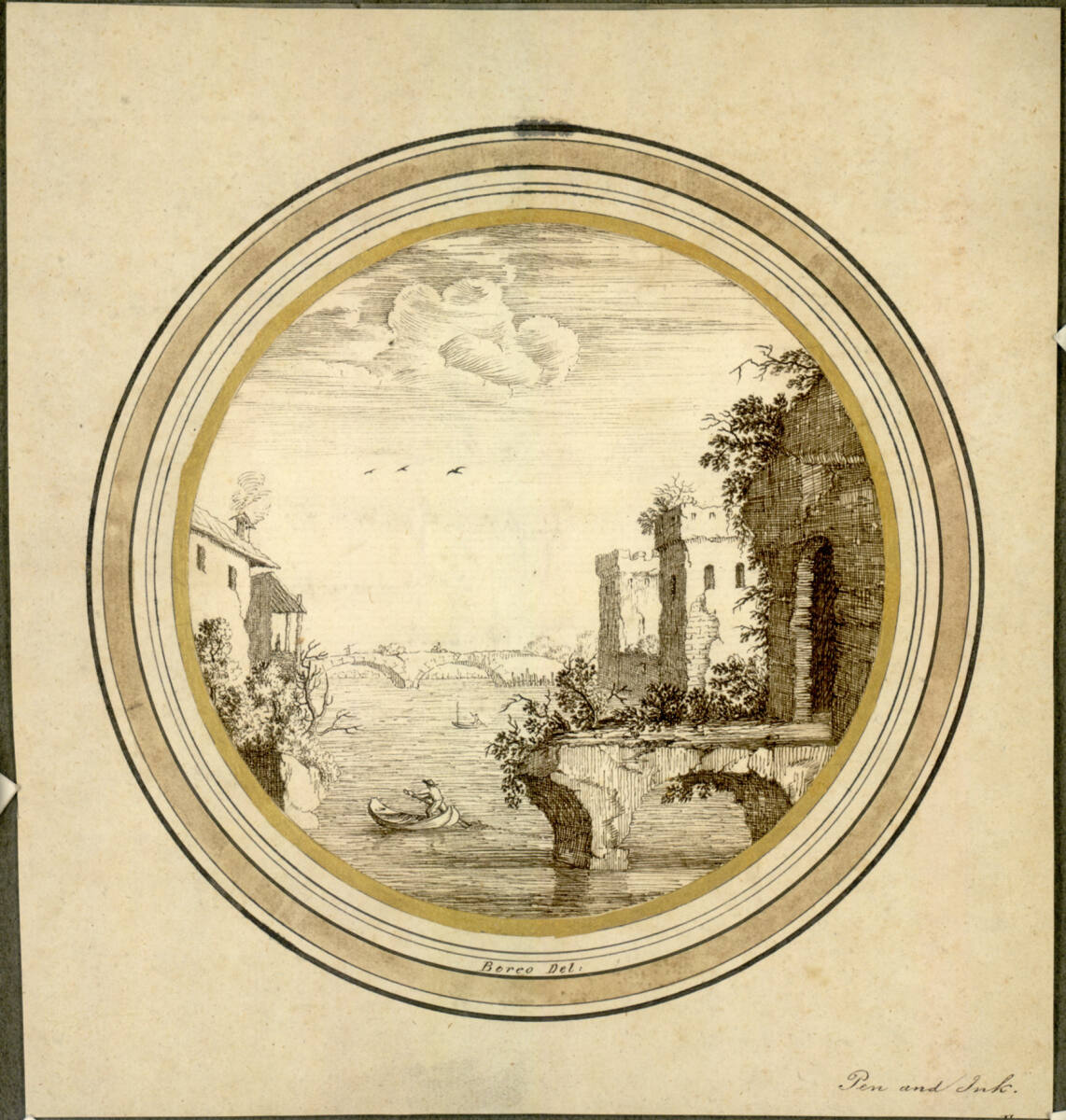 Landschaft mit verfallener Brücke, IgnazioBenoli,genanntBoreo