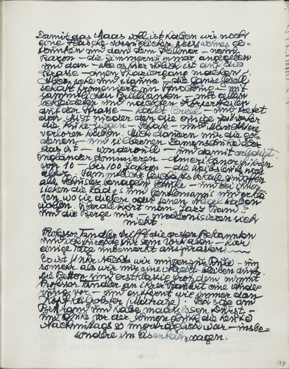 Die Erholungsreise in die Schweiz 1928, Seite 18 (Tagebucheintrag), Anton Hanak
