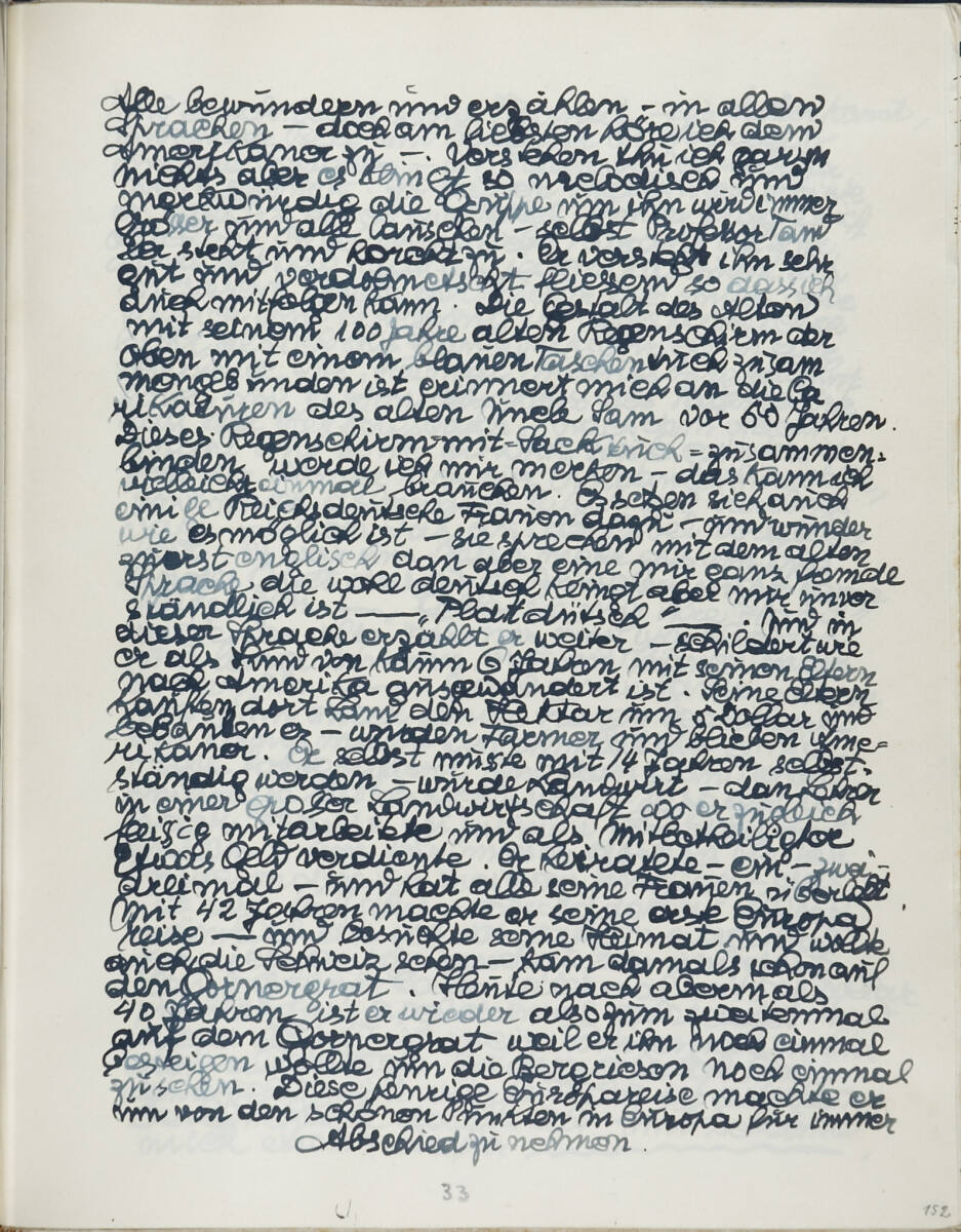 Die Erholungsreise in die Schweiz 1928, Seite 33 (Tagebucheintrag), Anton Hanak