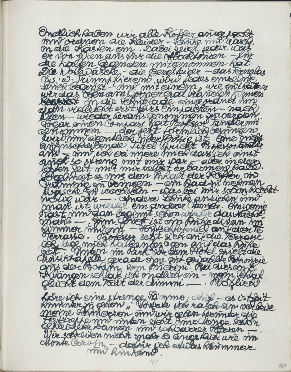 Die Erholungsreise in die Schweiz 1928, Seite 41 (Tagebucheintrag), Anton Hanak