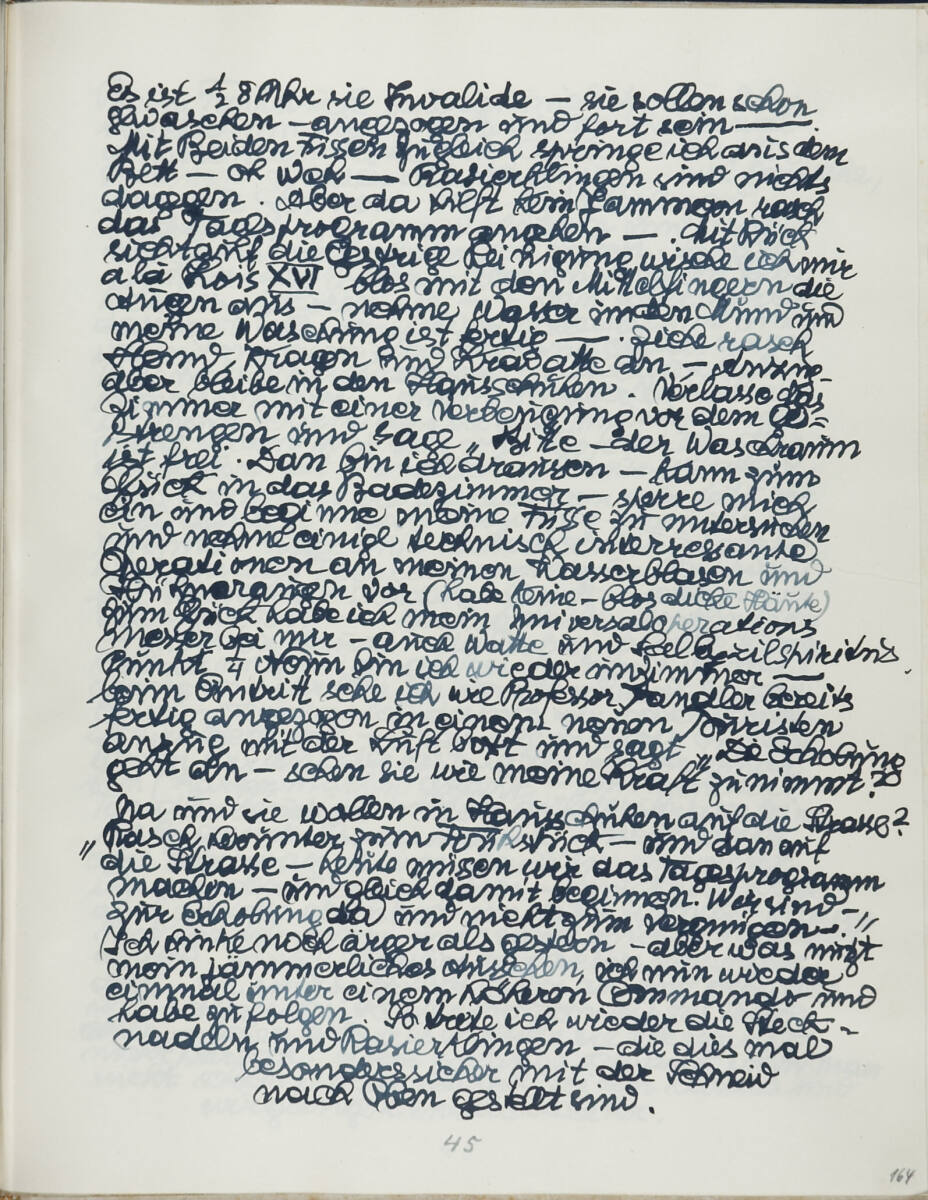 Die Erholungsreise in die Schweiz 1928, Seite 45 (Tagebucheintrag), Anton Hanak