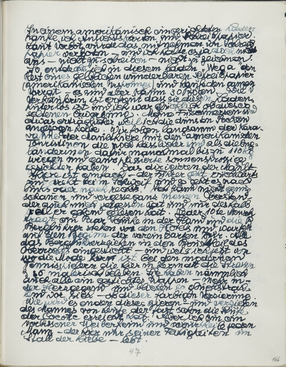 Die Erholungsreise in die Schweiz 1928, Seite 47 (Tagebucheintrag), Anton Hanak