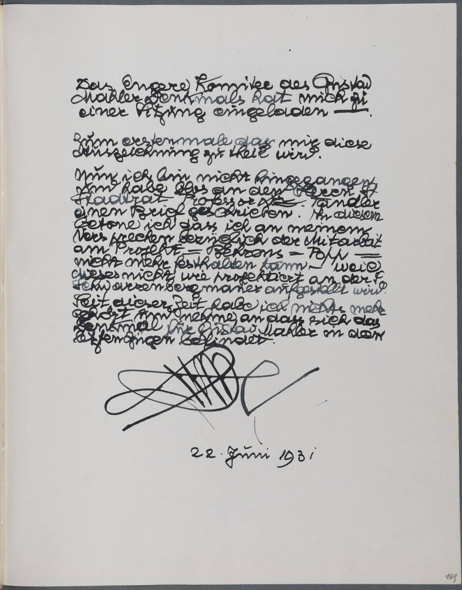 Tagebucheintrag, Anton Hanak