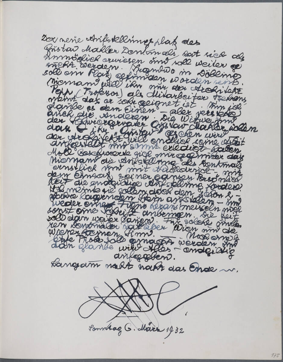 Tagebucheintrag, Anton Hanak