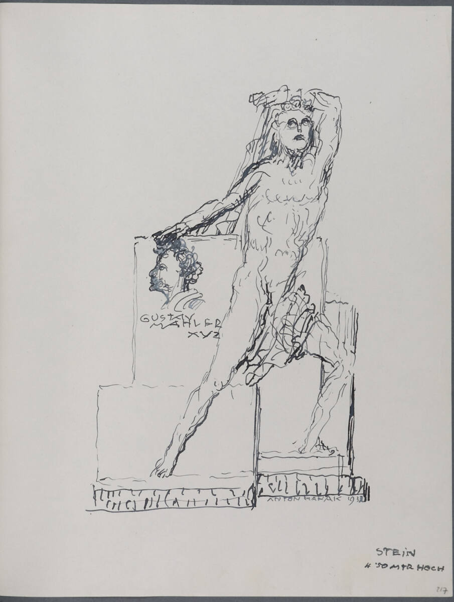 Entwurf für ein Gustav Mahler Denkmal mit dazugehörigen Bemerkungen, Anton Hanak