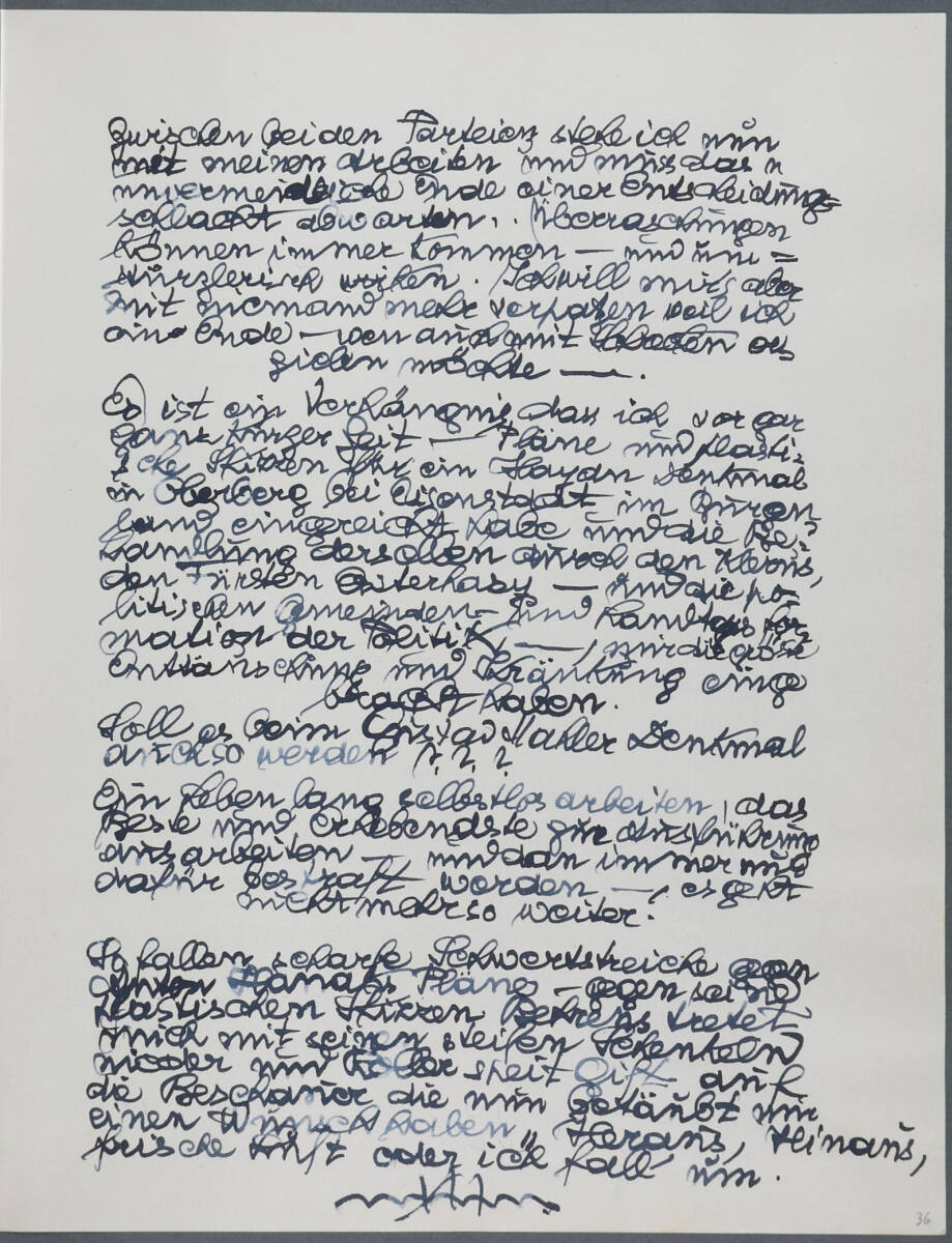 Tagebucheintrag, Anton Hanak, 1925–1933