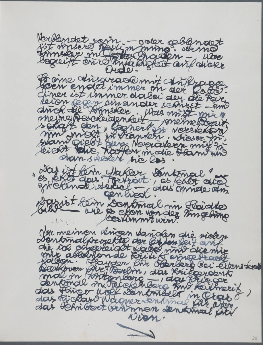 Tagebucheintrag, Anton Hanak, 1925–1933