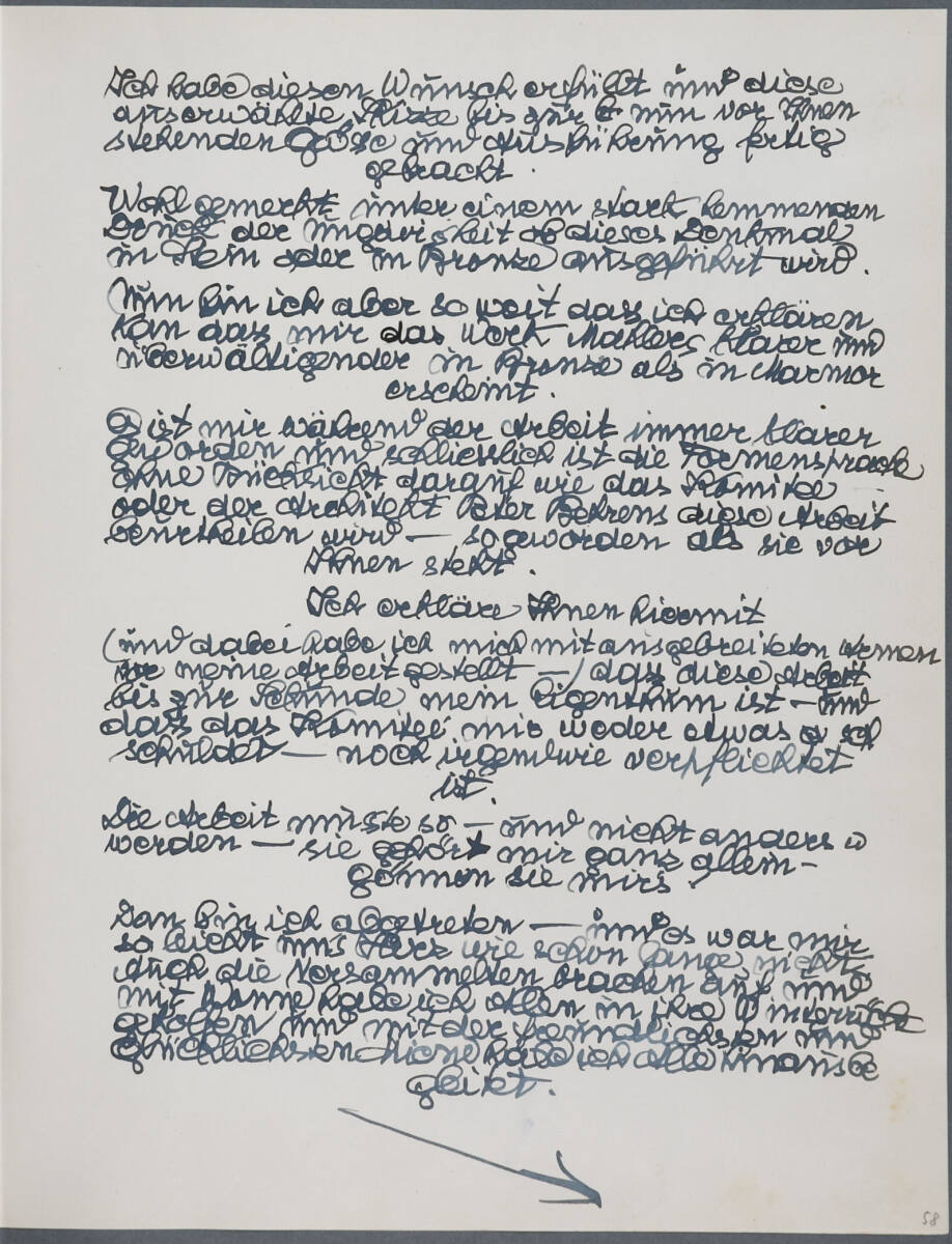 Tagebucheintrag, Anton Hanak, 1925–1933