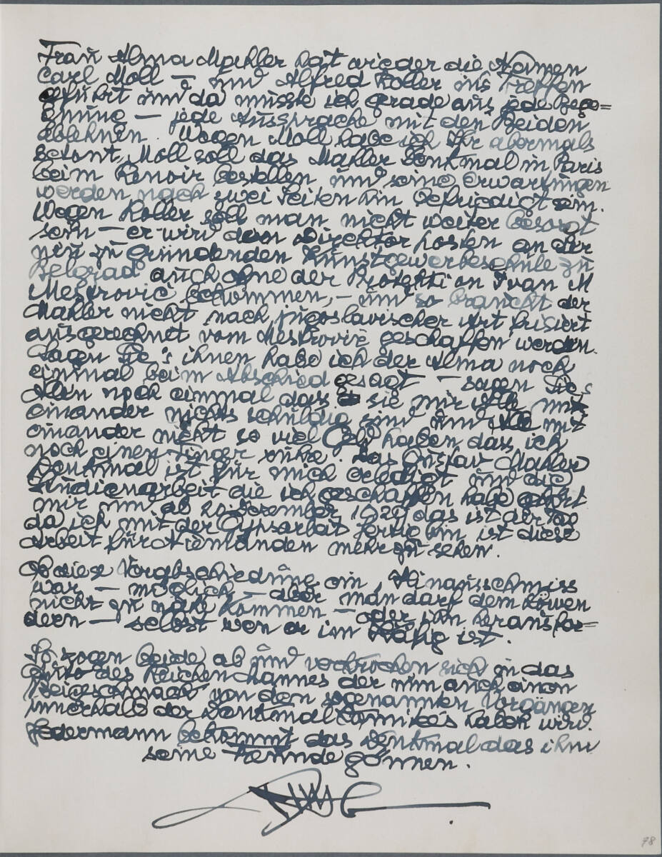 Tagebucheintrag, Anton Hanak, 1925–1933
