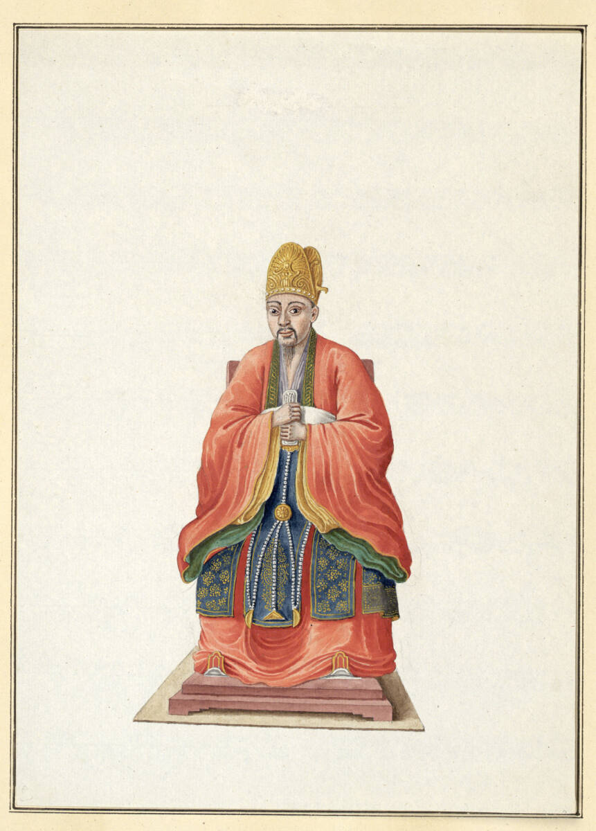 Anonym, Sitzender Mandarin mit goldener Kopfbedeckung