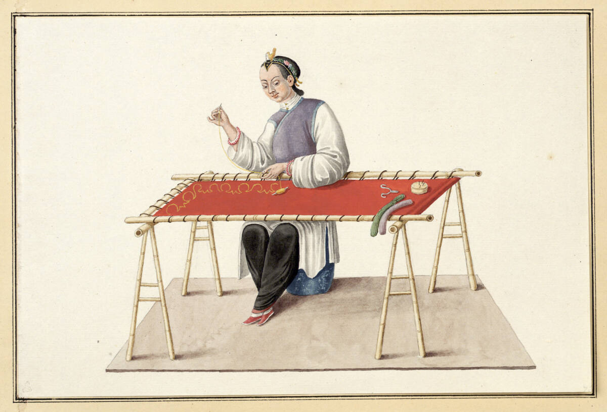 Eine Stickerin, Chinesisch