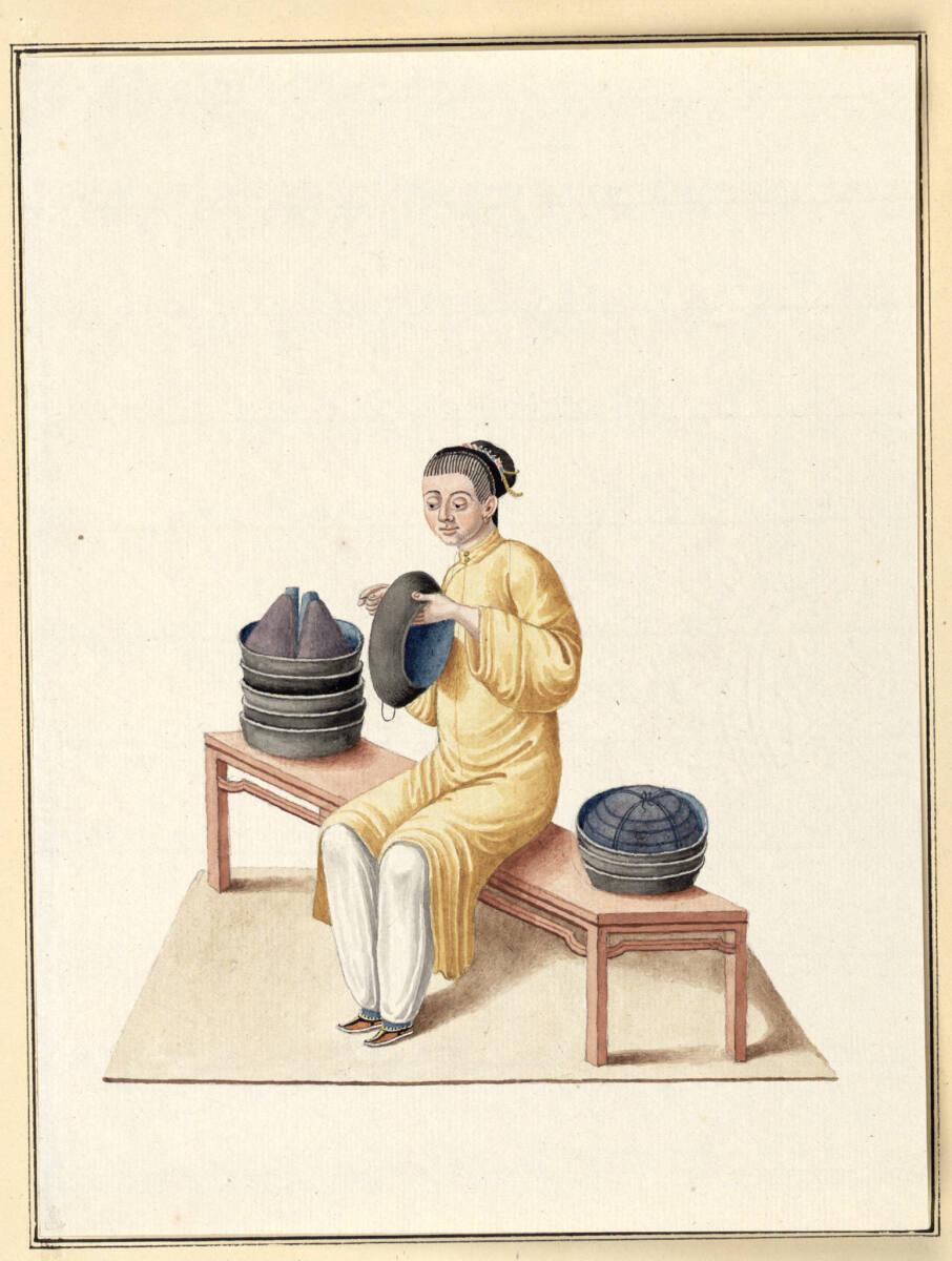 Anonym, Frau, die Winterhauben macht, Inv. Nr.: 13934