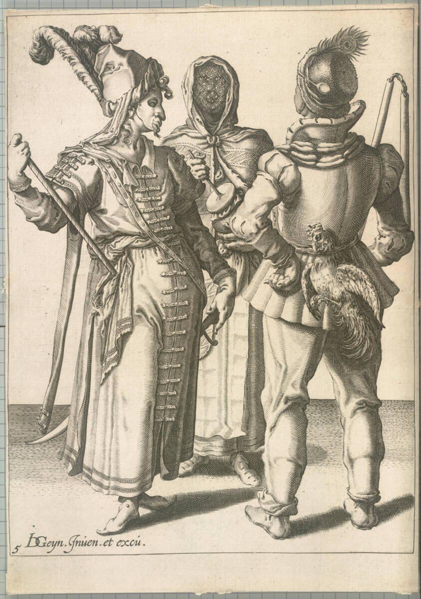 Jacob de Gheyn (II.), Maskierte Figuren 5, Inv. Nr.: DG2008/261
