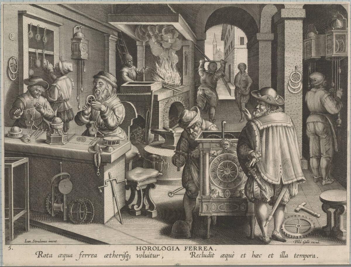 Jan van der Straet, Aus der Serie Nova Reperta: Horologia ferrea, Inv. Nr.: DG2008/227