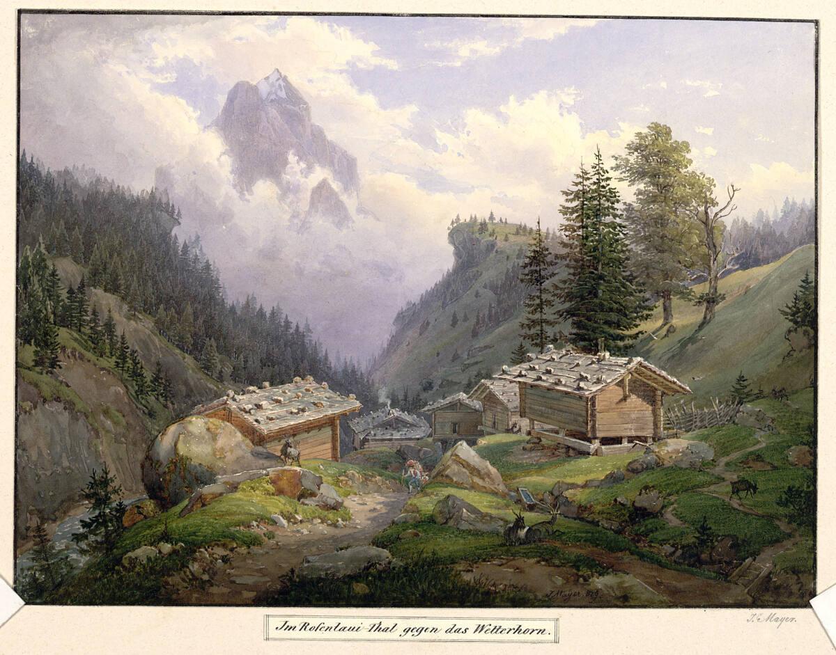 Jacob Mayer, Im Rosenlauital gegen das Wetterhorn, Inv. Nr.: 14127