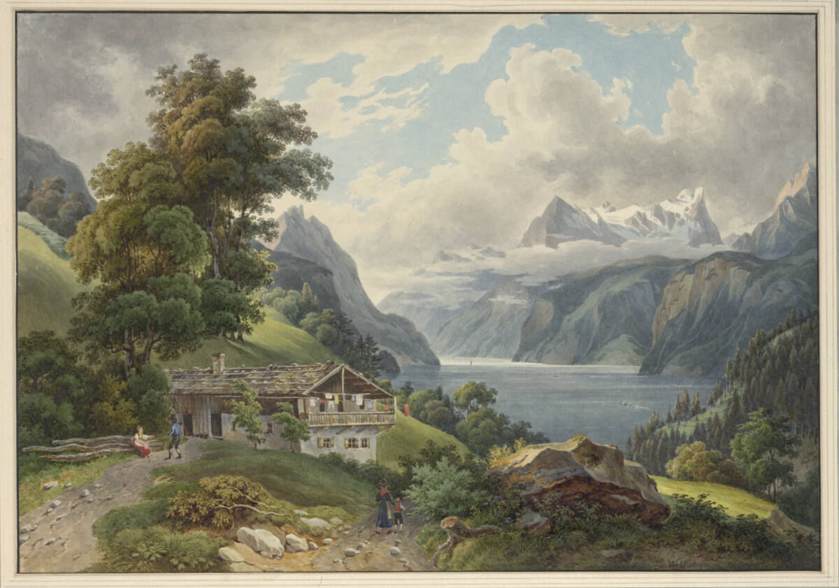 Der Vierwaldstätter See von Brunnen aus gegen den Rothstock, Ernst Welker, 1833