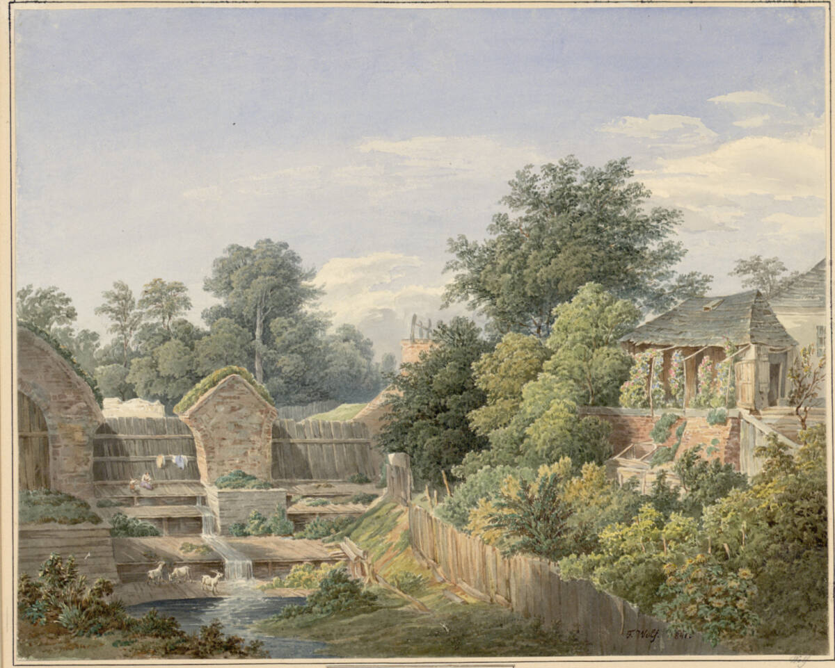 Partie am Alserbach, F.Wolf, 1841