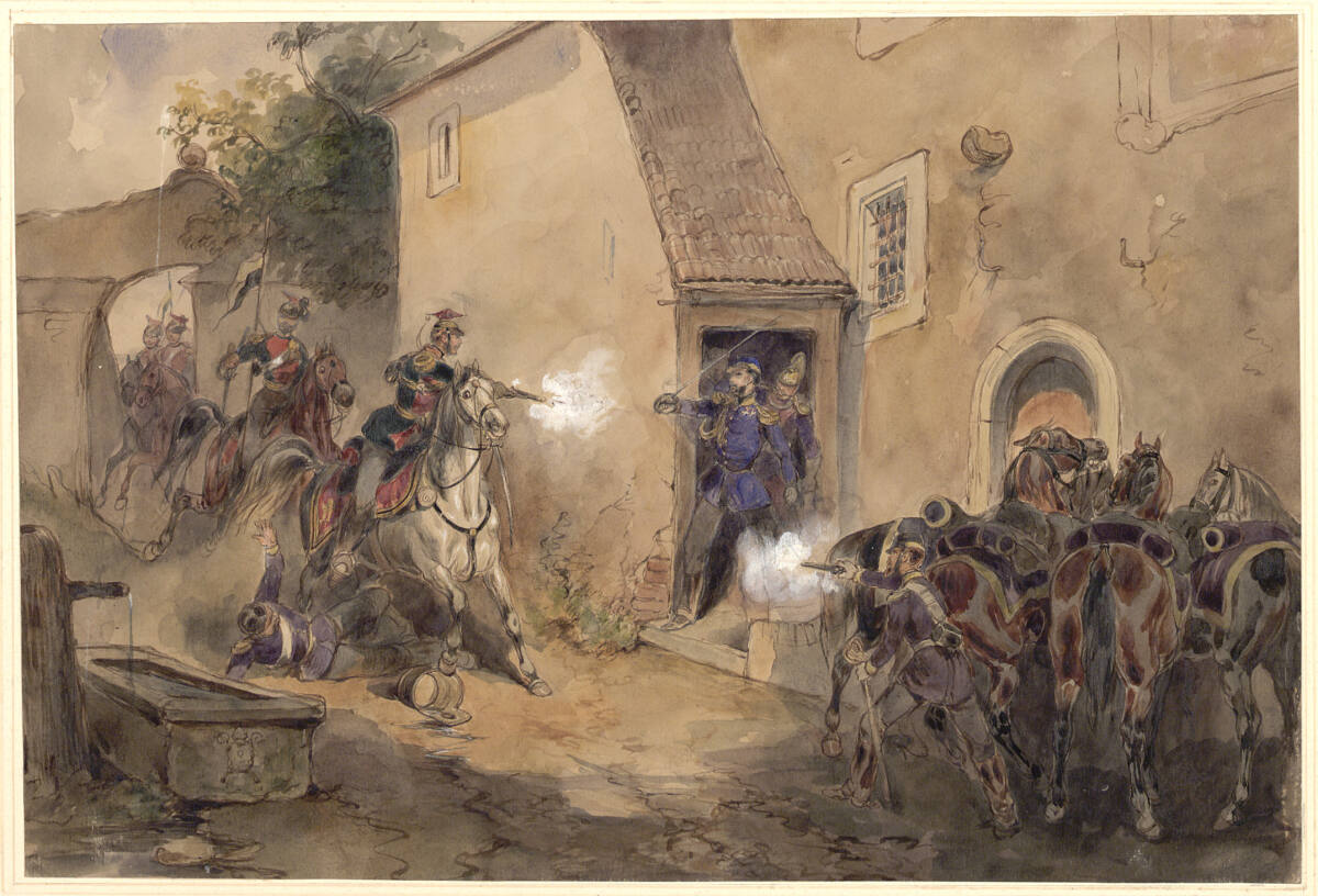 Gefangennahme des Sardinischen Obersten Calandrelli, Alexander von Bensa d. J.
