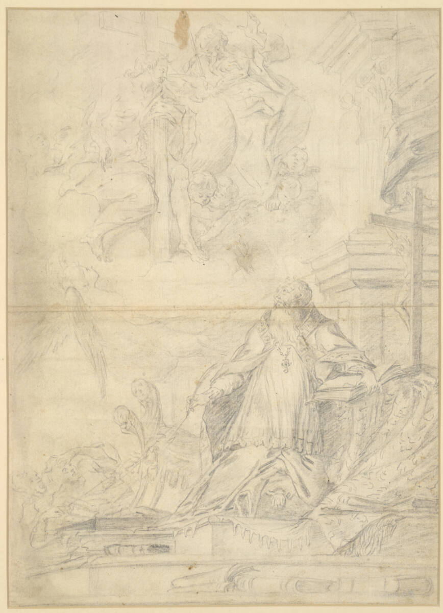 Dem heiligen Augustinus erscheint die Dreifaltigkeit, Franz Xaver Wagenschön