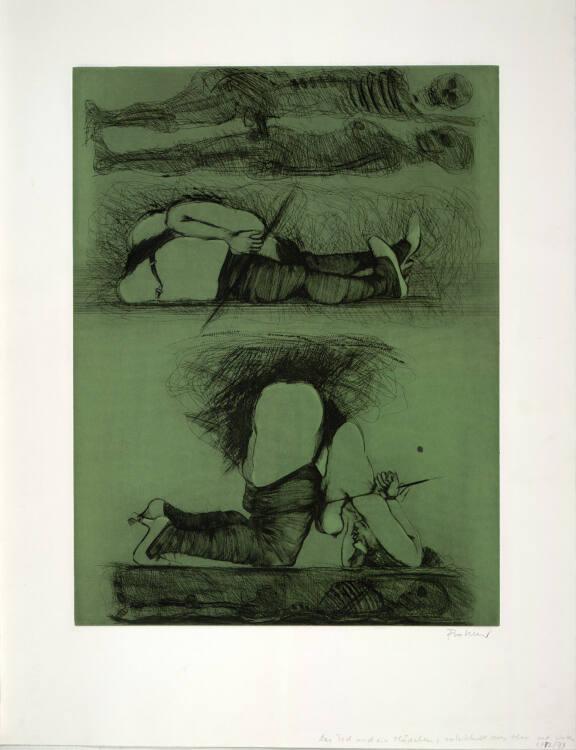 Adolf Frohner, Der Tod und ein Mädchen, entwickelt aus oben und unten, Inv. Nr.: DG1991/467