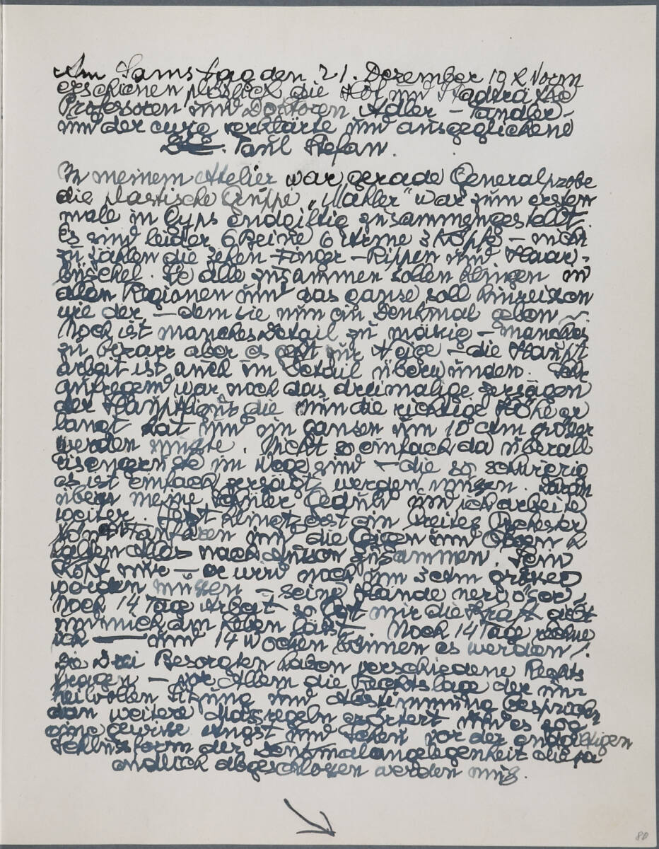 Tagebucheintrag, Anton Hanak, 1925–1933