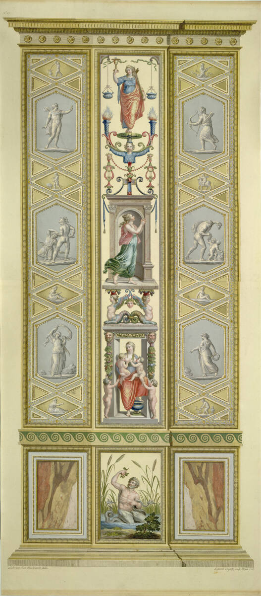 Loggien des Raphael im Vatikan: Pilastro (Feigen essender Flussgott), LudovicoTeseo, 1776