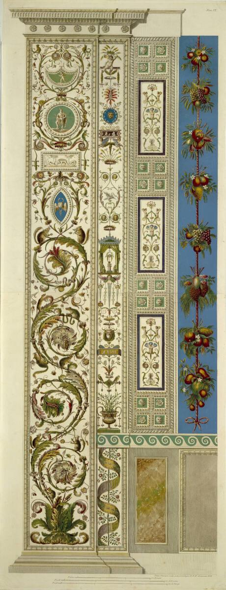 Loggien des Raphael im Vatikan: Pilastro IX (links Blattornamente, Tiere), Inv. Nr.: DG2010/85