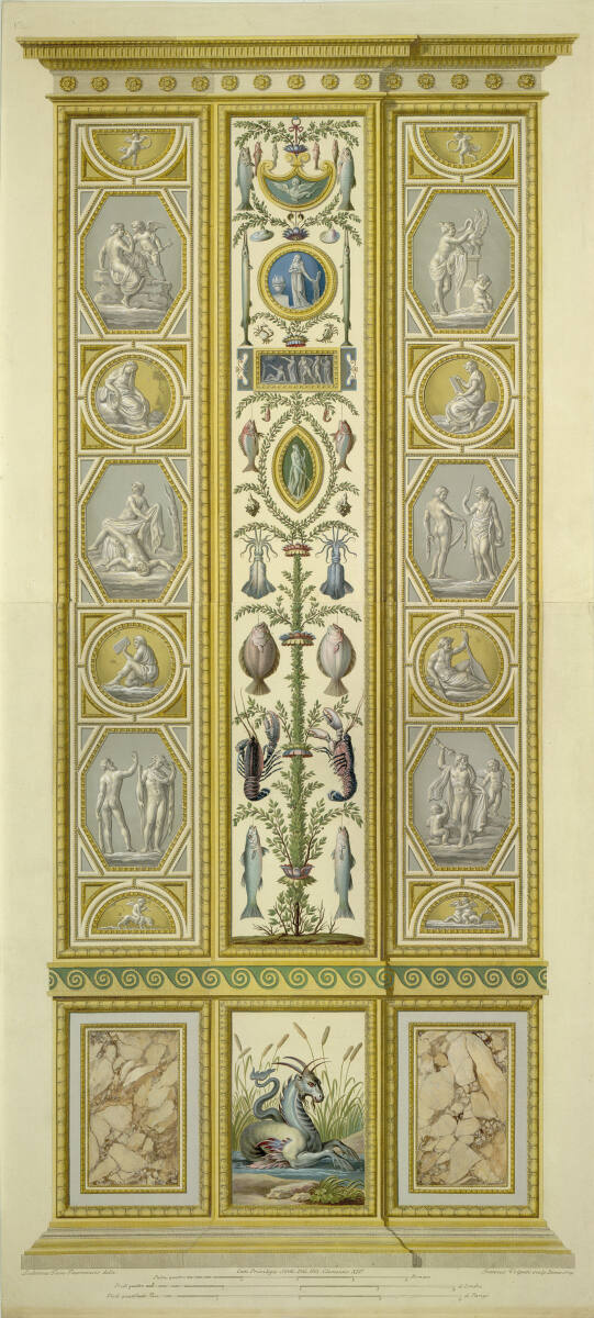 Loggien des Raphael im Vatikan: Pilastro IX. B, esterno (Seepferd), LudovicoTeseo, 1774