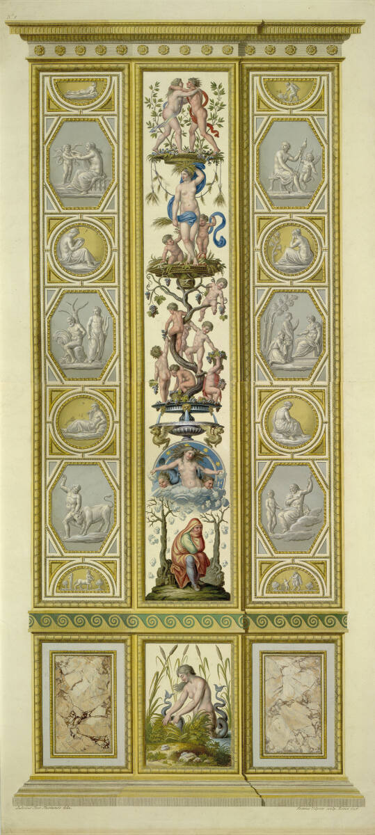 Loggien des Raphael im Vatikan: Pilastro (Flussgöttin über Schilf geneigt), LudovicoTeseo, 1775