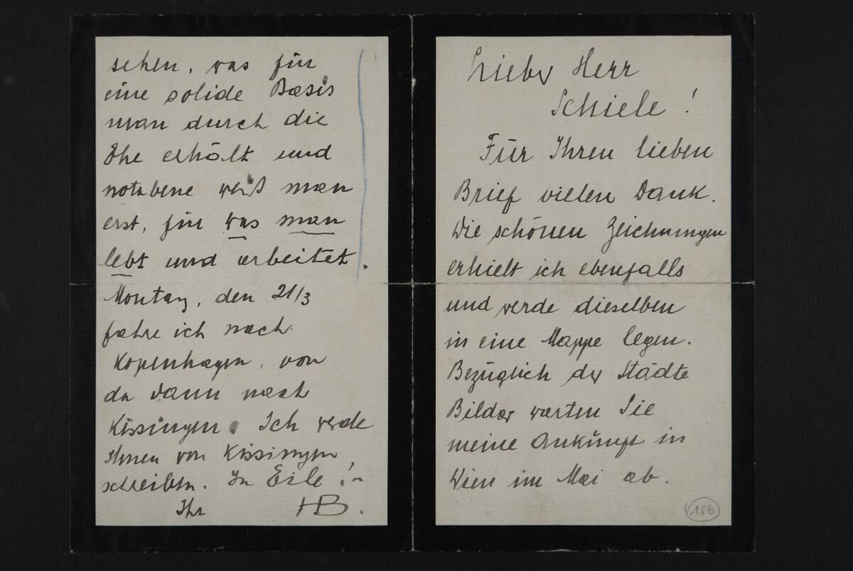 Brief von Heinrich Böhler an Egon Schiele von März 1915, Inv. Nr.: ESA156r