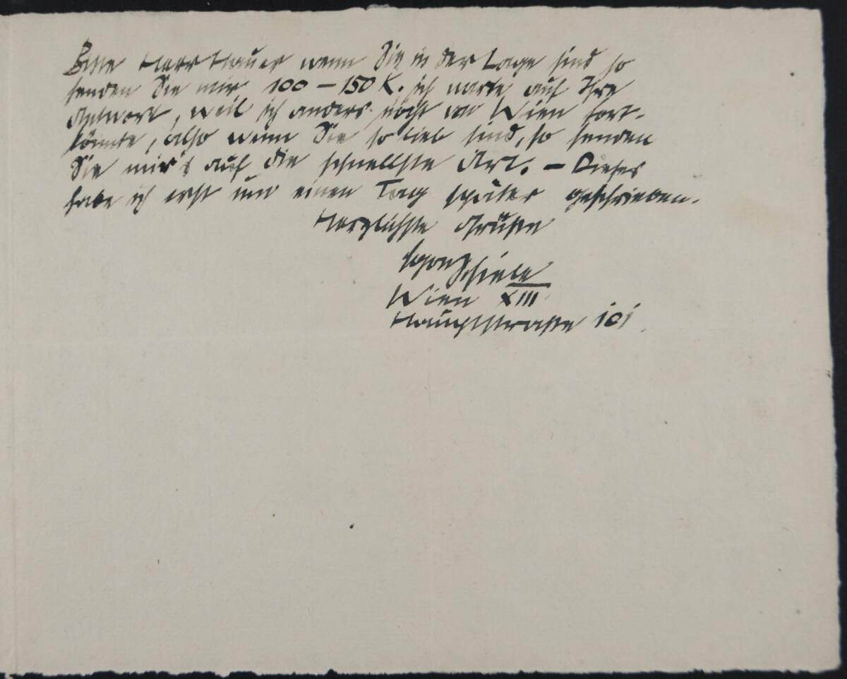 Brief von Egon Schiele an Franz Hauer vom 28. Juni 1913, Inv. Nr.: ESA113v