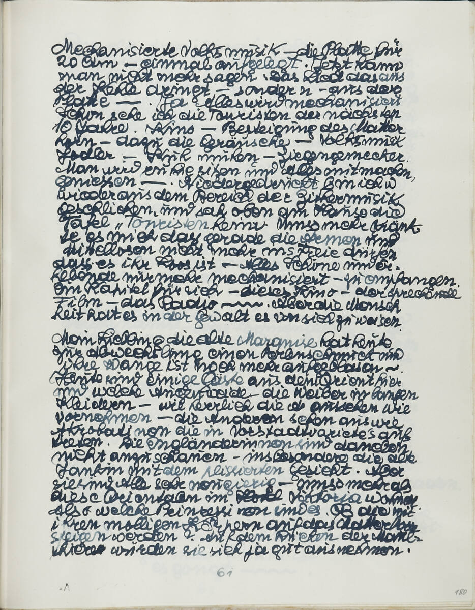 Die Erholungsreise in die Schweiz 1928, Seite 61 (Tagebucheintrag), Anton Hanak