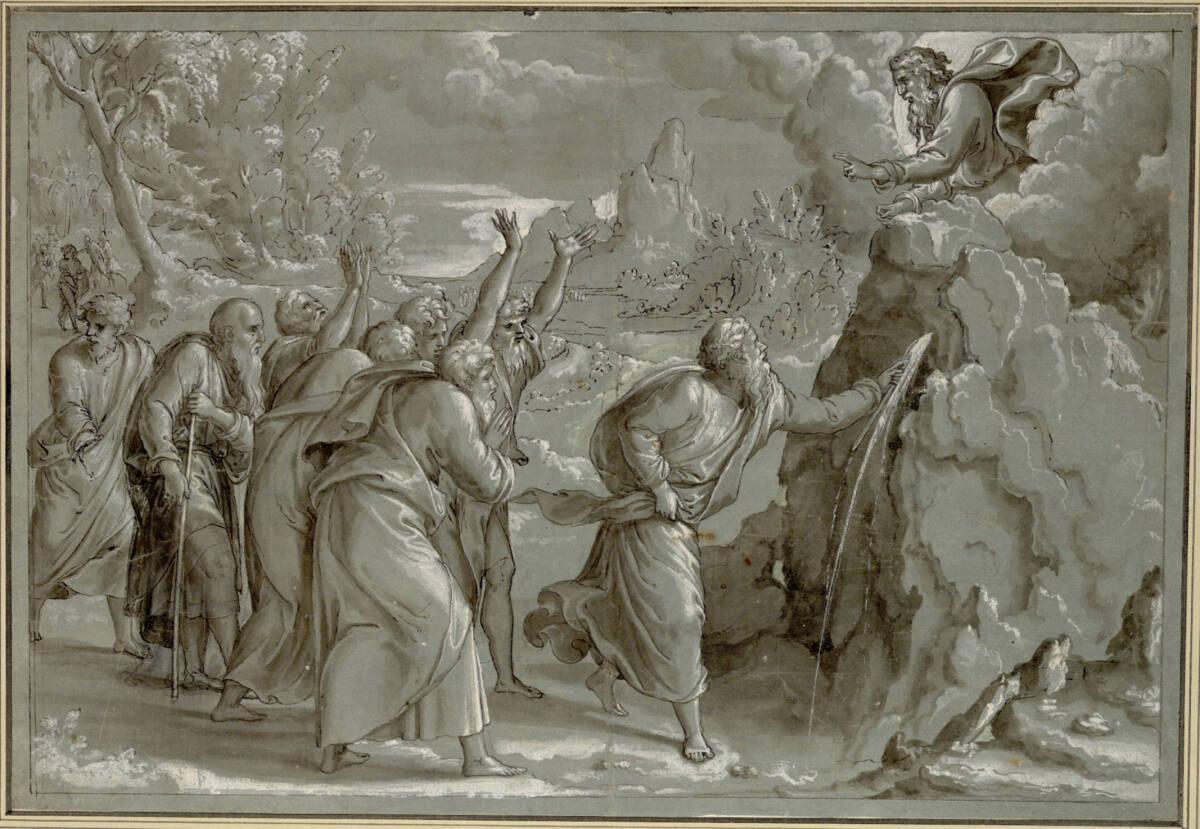 Anonym, Moses schlägt Wasser aus dem Felsen, Inv. Nr.: 14414