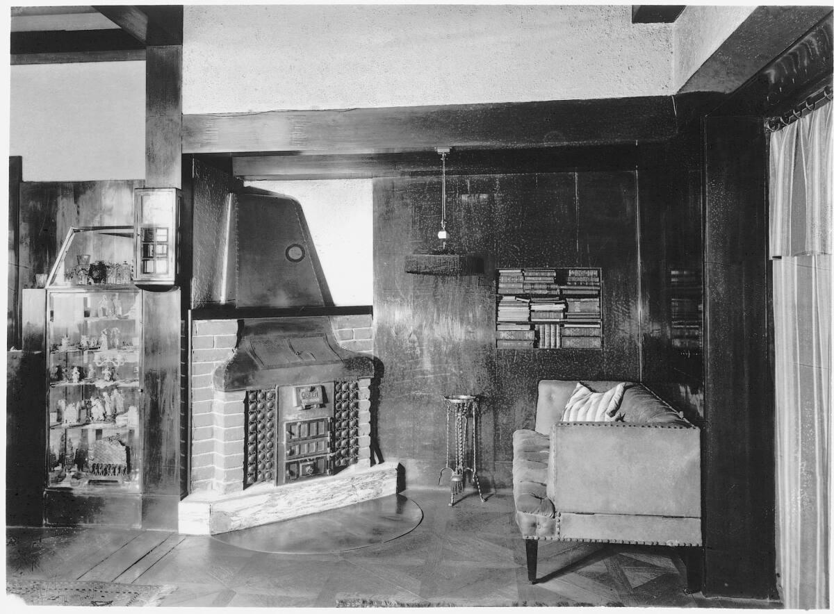Speisezimmer für Dr. Leopold Langer, WienI., Opernring 13/2/9, Kaminnische im Speisezimmer, Spe…