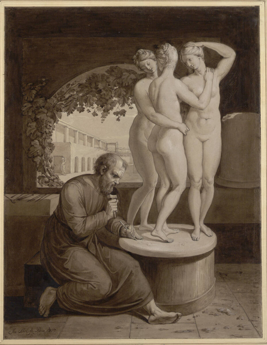 Sokrates meißelnd, Josef Abel, 1807