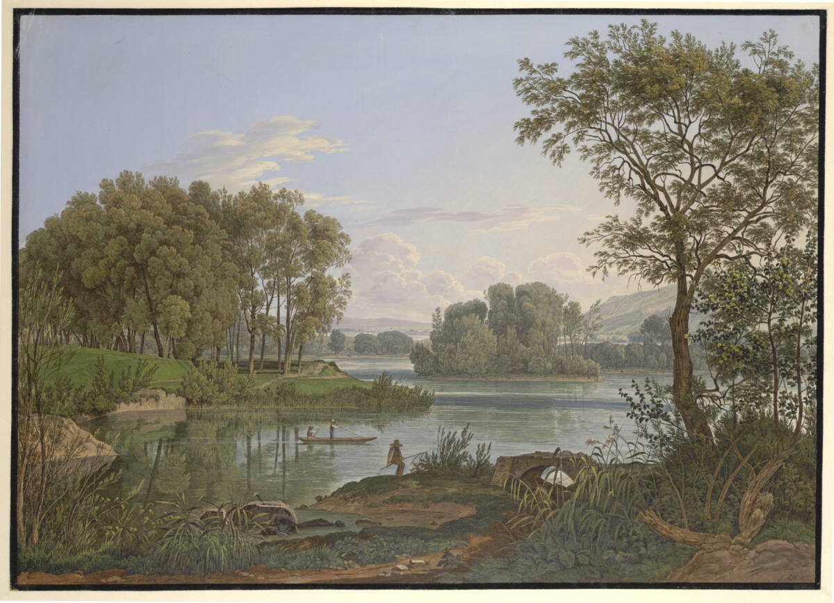 Au bei Klosterneuburg, Jakob Alt, 1827