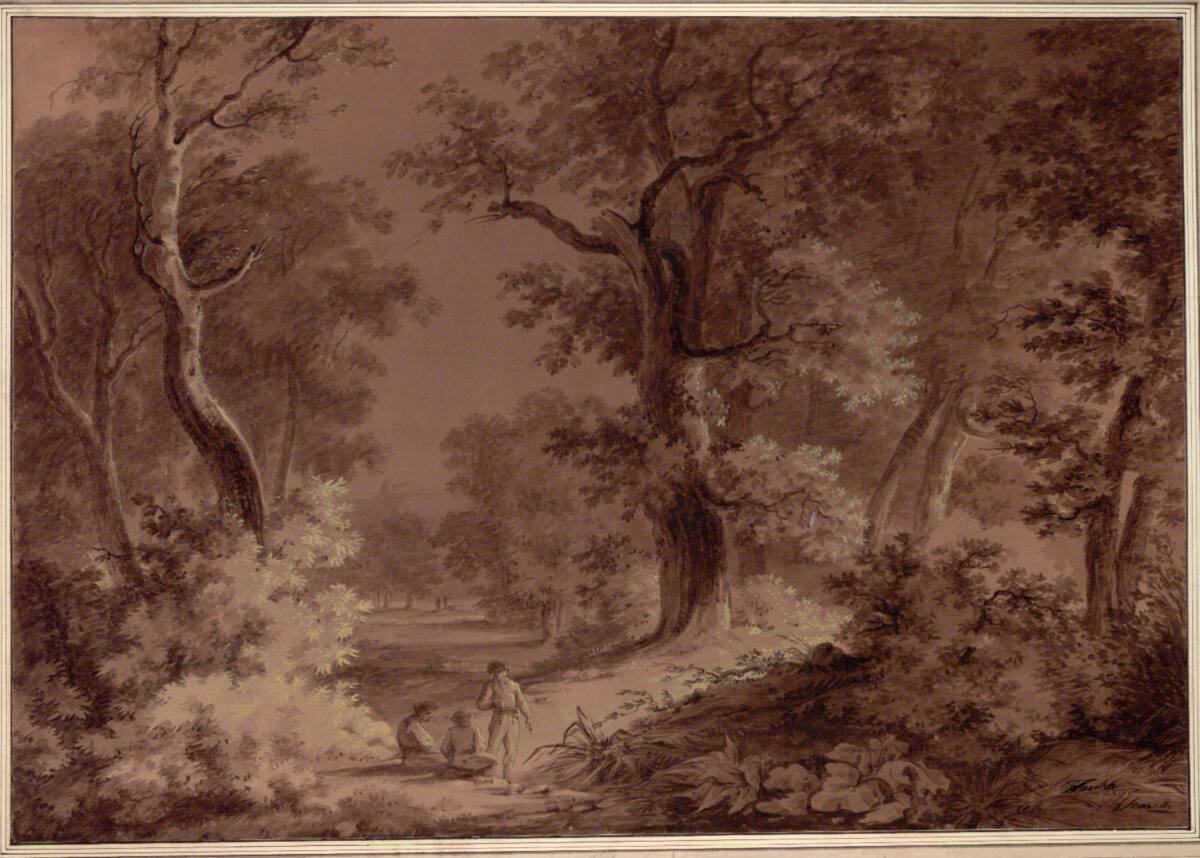 Wald mit Figuren belebt, Joseph Fischer